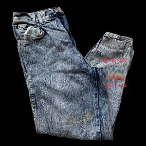 VINTAGE High Waisted Acid Wash 80's 90's Jeans SIZE 14